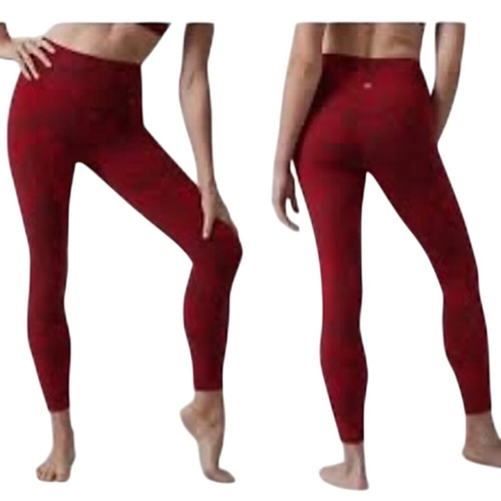Athleta Women’s Elation Textured Tight Size MRed Floral Leggings Yoga Workout